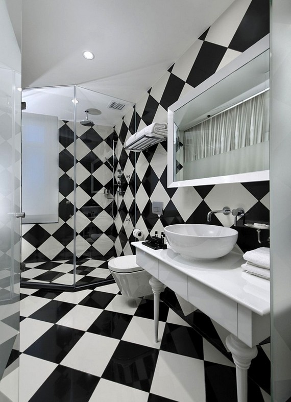 Crno-bijela kupaonica: primjeri dizajna i fotografija